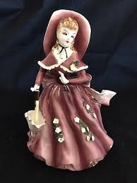 Vintage 1957 Geo Z. Lefton Lady Planter Purple Toned Dress, Hat & Parasol #164 | eBay