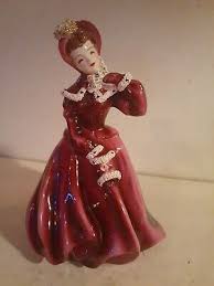 Florence Ceramics Clarissa Girl Figurine Maroon Dress, BEAUTIFUL 8" | eBay