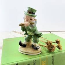 Vintage Lefton Leprechaun Playing Flute - Etsy