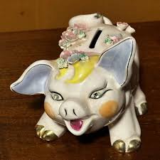 Lefton | Art | Vintage Lefton Ceramic Pig Piggy Bank With ...