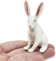 2¼" White Hare Ceramic Rabbit Miniature Figurine Animal ...