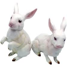 Pair of Lefton Napcoware Bisque Porcelain Bunnies Japan H880 ...