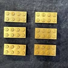 Lot of 6 Metallic Gold 2 X 4 Bricks. (3001) - Etsy