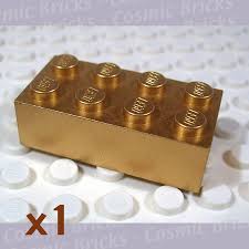 LEGO Metallic Gold Brick 2x4 3001 (single,N)