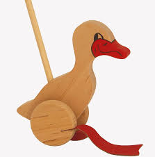 Vintage Wooden Duck Push Toy – Duck and the Dog