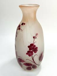 Sold at Auction: Large Legras France Cranberry Art Glass Cameo Vase, Signed.