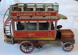 1907 Lehmann German Tin Autobus Double Decker Bus Wind Up ...