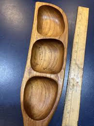 Mid Century Modern MCM - TEAK Relish & Condiment Tray 18” | eBay