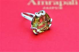 Shop Stunning Amrapali Silver Ring Online in USA with Green ...