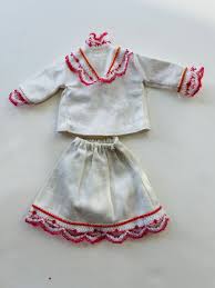 Vintage Barbie Clone Untagged Skirt and Top Career White ...