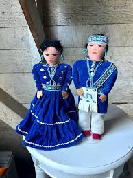 Vintage Pair of Navajo Folk Art Cloth Dolls - Man Woman ...