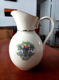 LENOX Autumn Pattern Jug Pticher 40 oz Gold Backstamp Raised Enamel Fruit | eBay