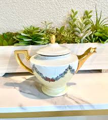 Antique Signed 18 Cechoslovakia Tea Pot Lusterware Floral ...