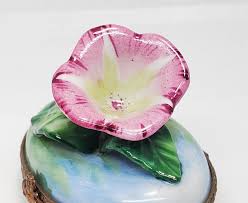 Pink Evening Primrose - Flower Limoges Box - Etsy