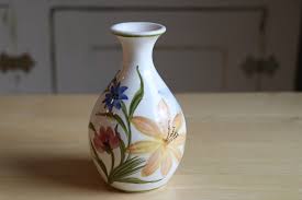 Vintage Alcobaca Portugal Hand Painted Bud Flower Vase - Etsy