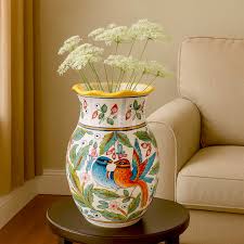Ceramic Flower Vase | Love Birds Pattern | Mod Ceramics