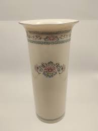 Vintage Lenox Charleston Vase, Ivory With Floral Design - Etsy