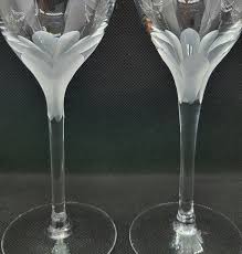 Pair of 2 Lenox Crystal "Atrium" Wine Glasses, 7 5/8", USA ...