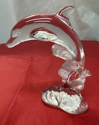 Lenox Fine Crystal Dolphin Frosted Glass Wave Made in ...