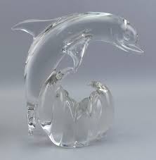Lot - GLASS DOLPHIN SCULPTURE Italy, Contemporary Height ...