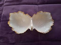 Lenox Porcelain Double Leaf Candy Nut Dish with Handle ...