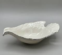 LENOX Porcelain Dove Dish Rare Ivory Platinum Candy Nut ...