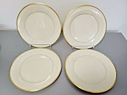 LENOX ETERNAL DINNER PLATES GOLD TRIM LOT OF 4 10.5" | eBay