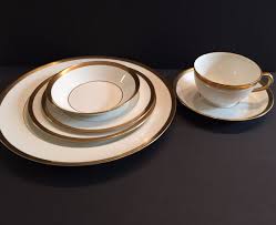 ANTIQUE JOHNSON BROS. DINNER SET IVORY & GOLD 6 PCS. | eBay