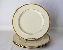 Lenox Tuxedo 10 1/2" Dinner Plates Set of 4 Made in USA Gold ...