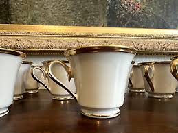 Lenox Eternal Ivory Bone China Footed Coffee Tea Cups Gold ...