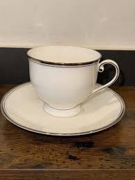 Mikasa Gothic Platinum Cup & Saucer AK018 - Silver Rim Tea Cup Set of 2 - pre-owned---good · Whatnot: Shop, Sell, Connect