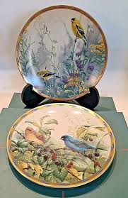Lenox Plates"GOLDEN SPLENDOR" "Blue Indigo" THE NATURE'S COLLAGE COLLECTION Pair | eBay