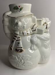 Home For The Holidays Ceramic Snowman Cookie Jar | eBay