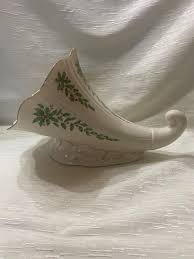 Vintage Lenox Christmas Holiday Porcelain Cornucopia ...