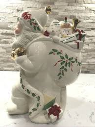 VTG LENOX 1999 CHRISTMAS HOLIDAY SANTA COOKIE JAR 2 PC LIMITED EDITION | eBay