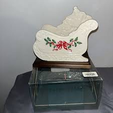 Lenox China Sleigh Holiday Christmas Card Napkin Holder ...