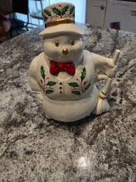 Lenox - "holiday Snowman" - Three Piece Stacking Sugar and ...