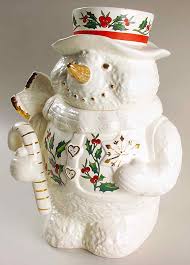 Holly (Gold Trim) Figural Cookie Jar & Lid by Baum Brothers ...
