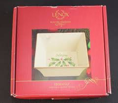 Lenox Porcelain Holiday Square HOPE Dish Gold Trim NIB | eBay