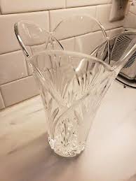 VINTAGE LEAD CRYSTAL CUT GLASS HEAVY VASE 10" TALL 6 1/4 ...