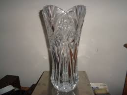Rare Very Tall 11 3/4" Large Cut Crystal/Glass Vase Vintage ...
