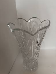 8.75” Deplomb 24% Lead Crystal Flared Vase, 6”D, Deep ...
