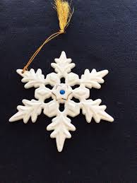 Lenox "Jeweled Snowflake" Ornament - 24 Kt Gold & Blue Gem ...