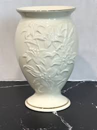 LENOX Vase Pansies Tiger Lilly Fine Ivory China Gold Trim ...