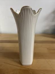 Lenox Meridian Vase 7 1/2" Ribbed Pentagon Base & 24K ...