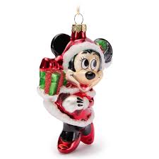 Santa Minnie Mouse Glass Ornament | Disney Store