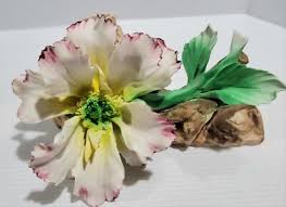 2 Capodimonte Italy Porcelain Flowers Delicate w/Beautiful ...