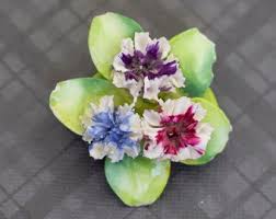 Stunning Vintage Colorful Flowers Brooch in Bone China - G35 ...