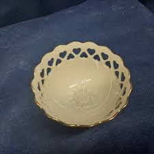 Lenox China Small Heart Bowl Decorated W/24K Gold EUC USA | eBay
