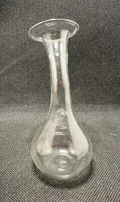 Vintage Hand Blown Clear Glass Bud Vase w/ Bent Neck Curve ...